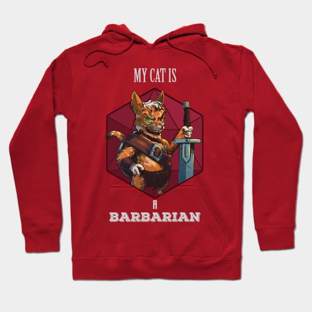 RPG Cat Barbarian Hoodie by Carlos CD